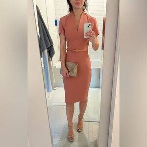 MaxMara Coral/Dusty Pink Dress with Belt